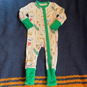 Angel Dear Cream and Green Kids Footie